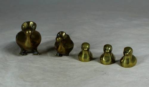 MINIATURE BRASS DODO FAMILY (UNIQUE) - BID NOW !!!