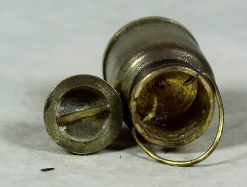 Miniature handcrafted brass temptations milk can