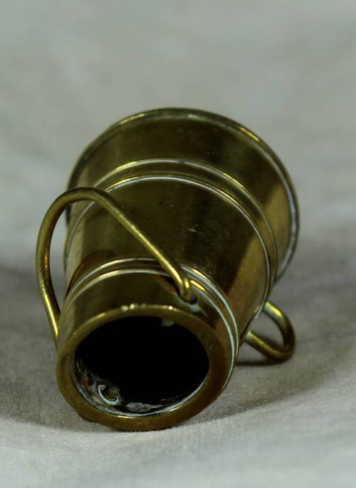 Miniature brass coal shuttle