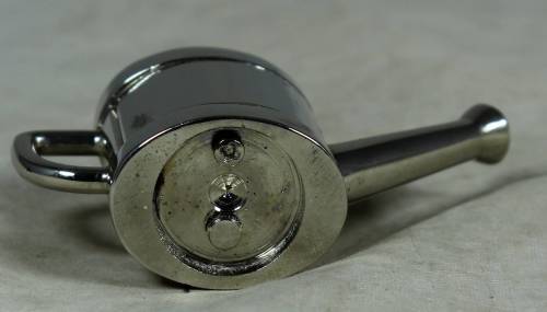 Silver plated watering can with miniature watch
