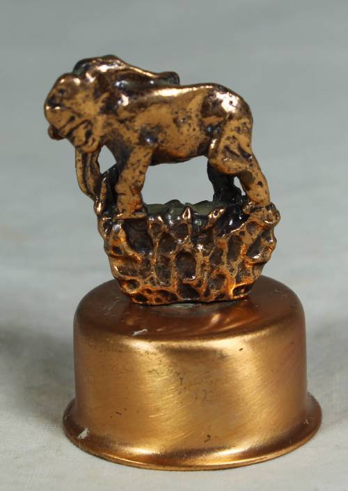 Copper pencil sharpener with an elephant