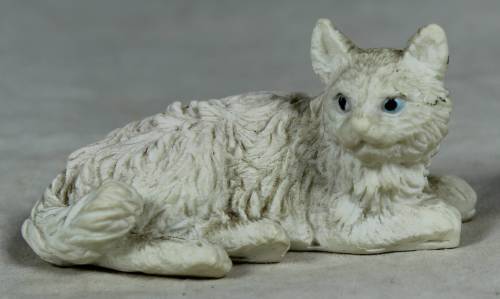 MINIATURE WHITE PLASTIC CAT (LOVELY) BID NOW!!!