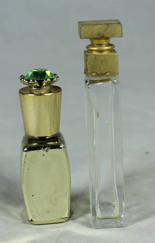 Pair of empty perfume bottles