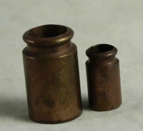 Miniature brass pair of containers