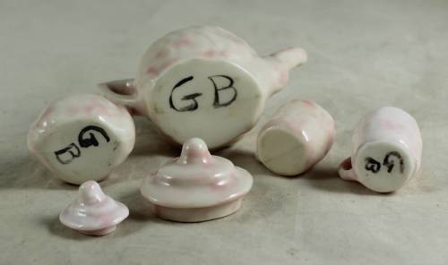 Pink Kids Tea Set With Baby Face Imprint