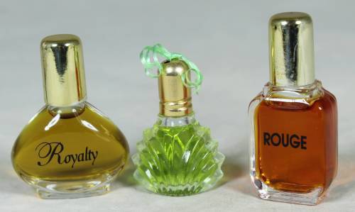 SET OF THREE MINIATURE PERFUME BOTTLES-BID NOW!!
