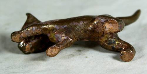 Miniature brass feral cat