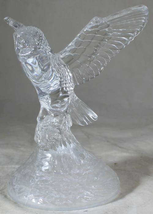Glass owl on stand
