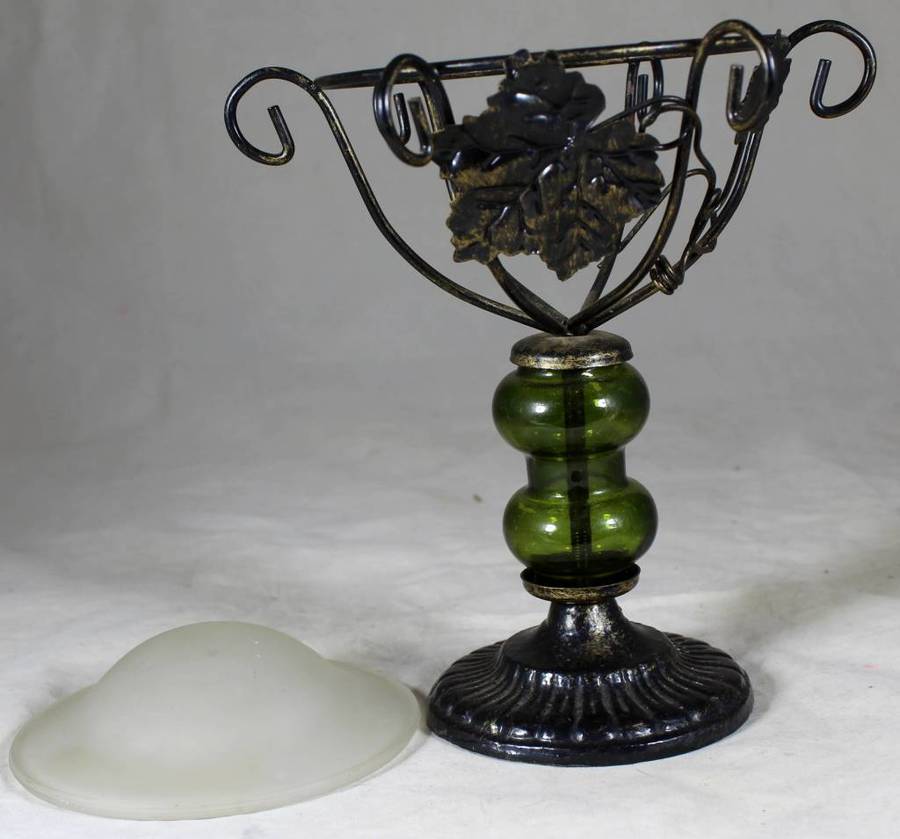 Metal & glass stand with trinket holder