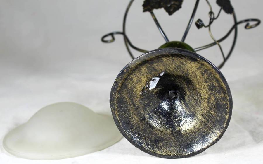 Metal & glass stand with trinket holder