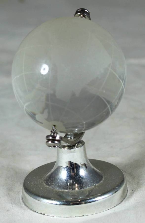 Miniature Glass World Map on Stand - Beautiful!!! BID NOW!!!!