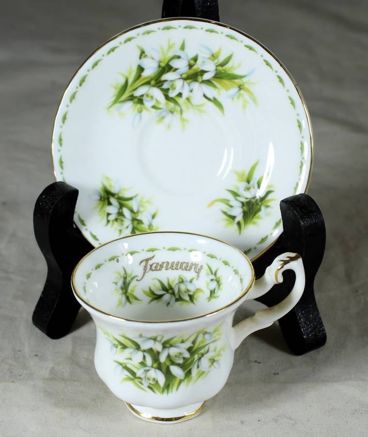 Royal Albert - Flower of the Month - Cup and Saucer -Duo- January - Miniature - Act Fast!! Bid Now!!