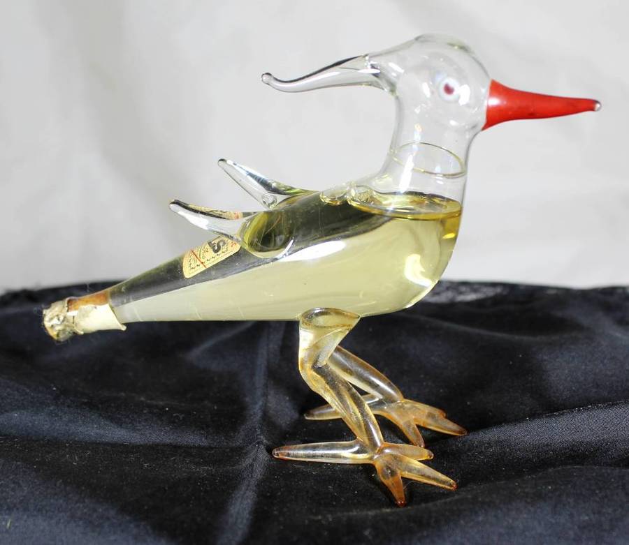 Bols - Curacao Triple Sec - hand blown, glass bird