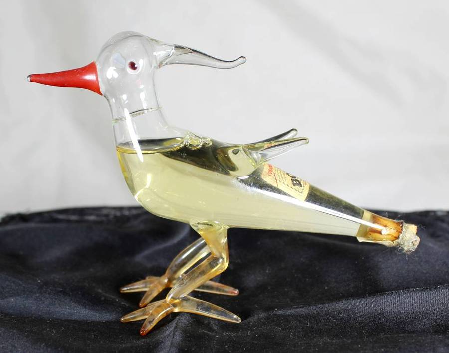 Bols - Curacao Triple Sec - hand blown, glass bird