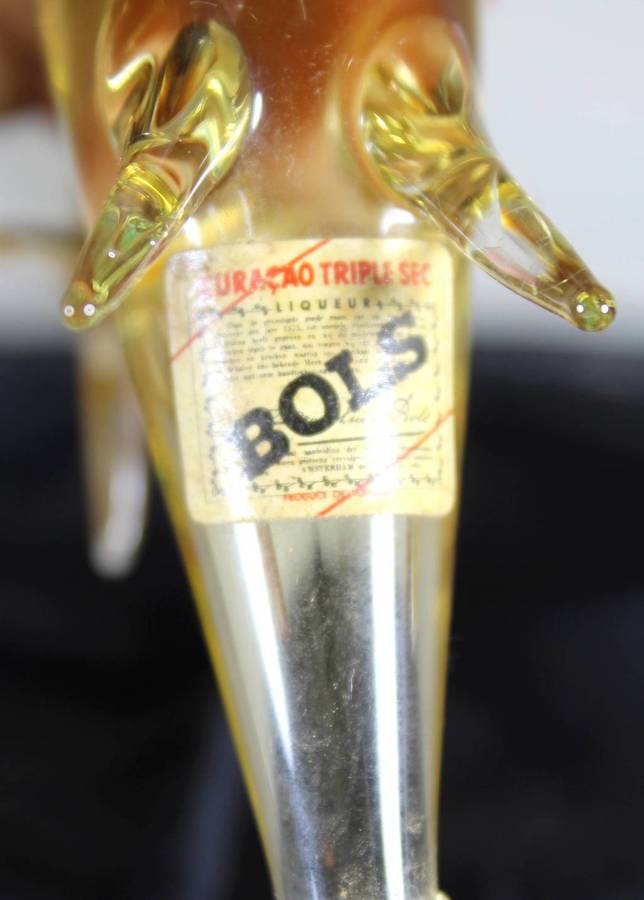 Bols - Curacao Triple Sec - hand blown, glass bird