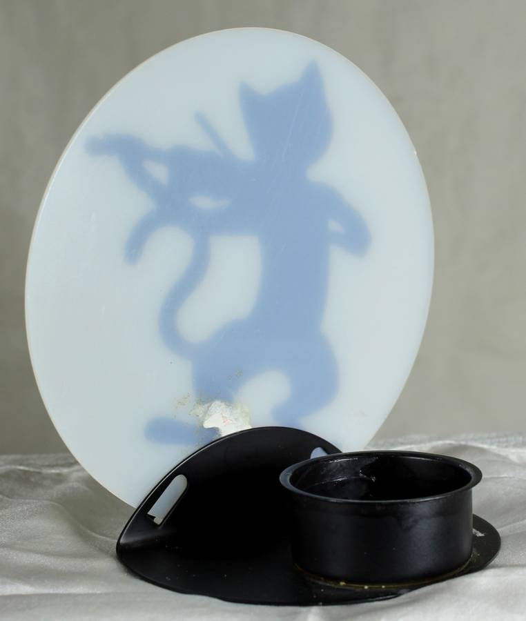 Matte Black Cat - Playing Violin - Tealight