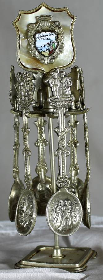 Richard`s Bay Embossed Spoon Set on Stand - Low Price!! - Bid Now!!!