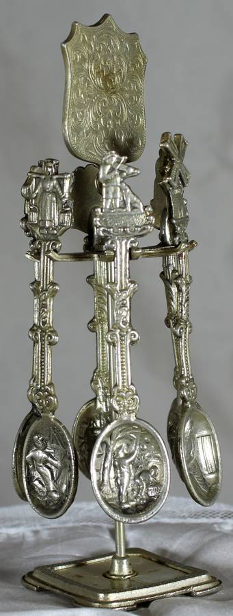 Richard`s Bay Embossed Spoon Set on Stand - Low Price!! - Bid Now!!!