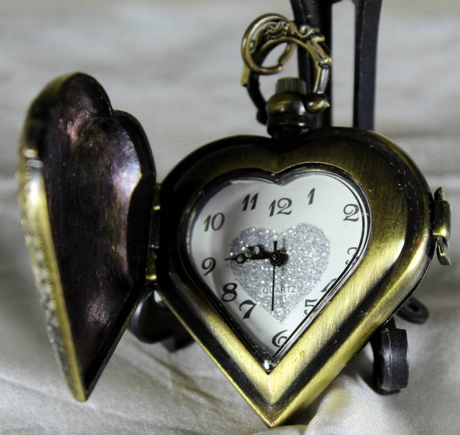 Heart shaped locket watch