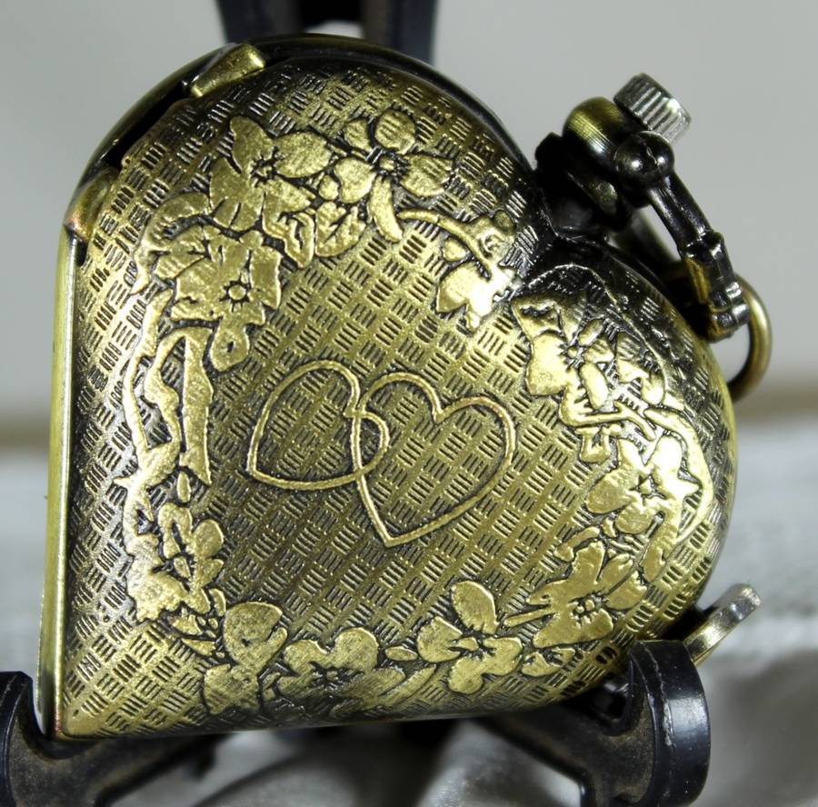 Heart shaped locket watch