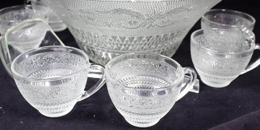 Large punch bowl set