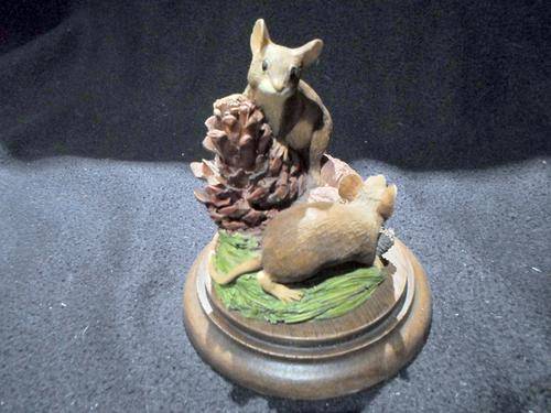 Mice on Pine corns  - Country Collection of Knysna - A magnificent find!! Bid now!!