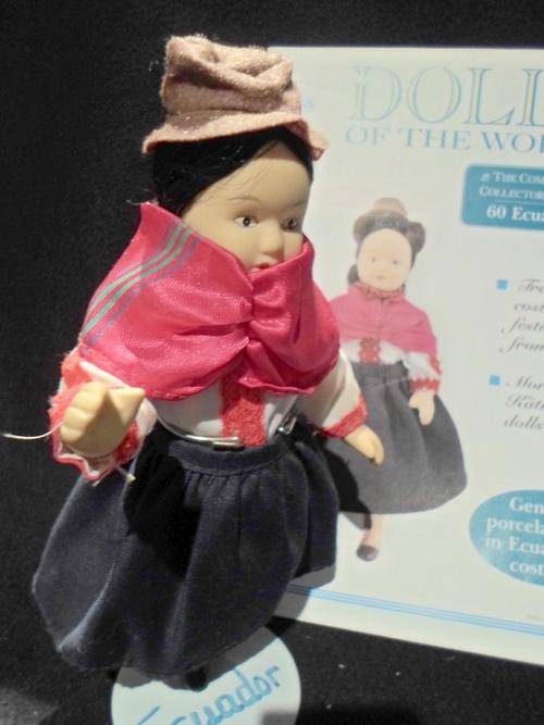 DOLLS of the World - Ecuador - Genuine Porcelain Doll - Complete with stand and guide book!!