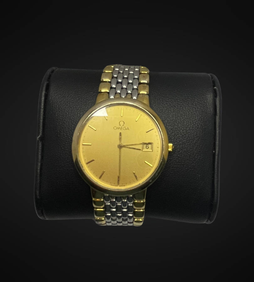 Omega DeVille Quartz 33mm Men's Gold Dial Swiss Made Vintage Watch - Working