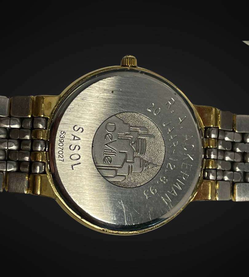 Omega DeVille Quartz 33mm Men's Gold Dial Swiss Made Vintage Watch - Working