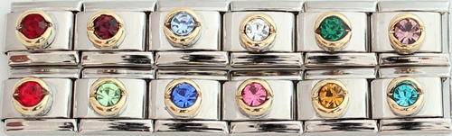 Italian charms (Fits Nomination) - Round Birthstone Pack