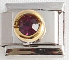 Italian charms - Round Birthstone February (Fits Nomination)