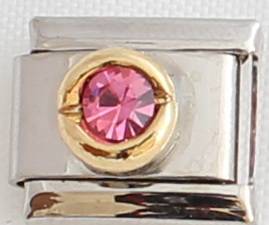 Italian charms - Round Birthstone October (Fits Nomination)