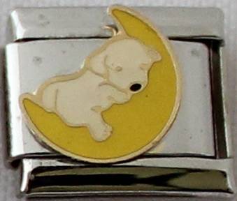 Italian charms (Fits Nomination) - Puppy on Moon