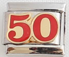 Italian charms - Number 50 (Fits Nomination)