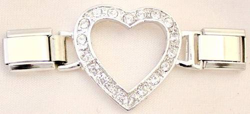 Italian charm bracelet & CZ Heart Connector