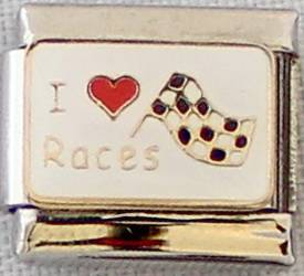 Italian charms - I love races (Fits Nomination)