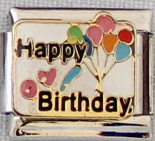 Italian charms - Happy Birthday with balloons (Fits Nomination)