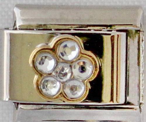 **Christmas Special** Italian charms - CZ Flower (Fits Nomination)
