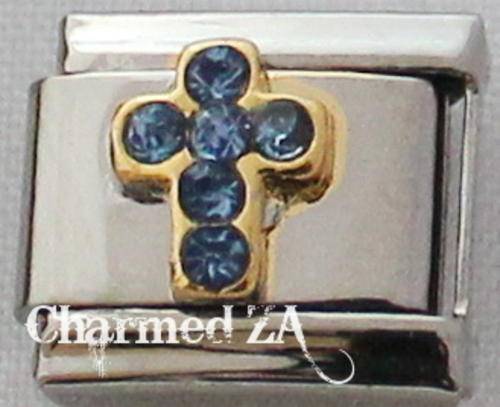 *Christmas Special* Italian charms - Cross Birthstone March (Fits Nomination)