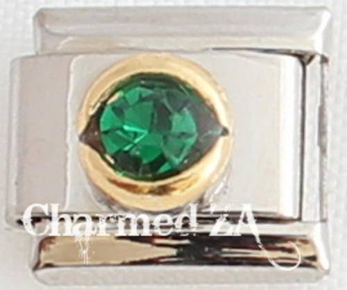**Christmas Special - Italian charms - Round Birthstone May (Fits Nomination)