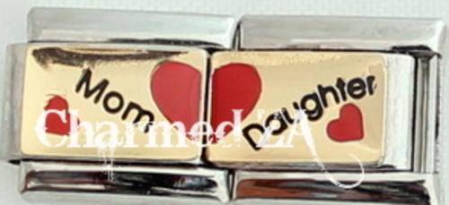 *Christmas Special* Italian charms - Mom Daughter (Double) (Fits Nomination)