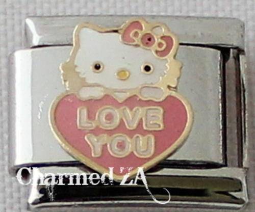 *Christmas Special* Italian charms - Hello Kitty Love You (Fits Nomination)
