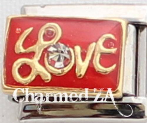 Italian charms - Love with stone (Fits Nomination)