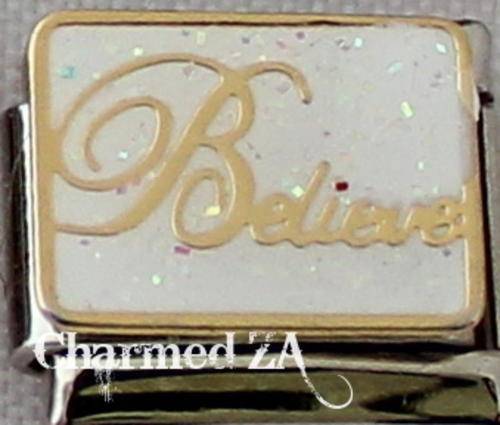 Italian charms - Believe White (Fits Nomination)