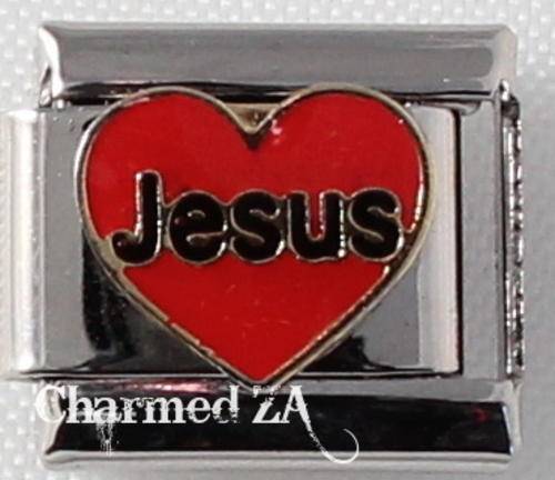 Italian charms - Jesus red heart (Fits Nomination)