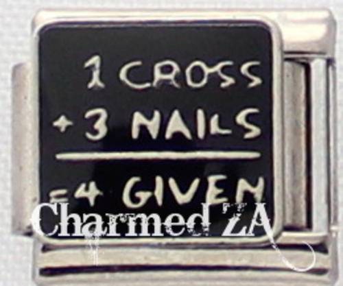 Italian charms - 1 Cross + 3 Nails = 4 Given (Fits Nomination)