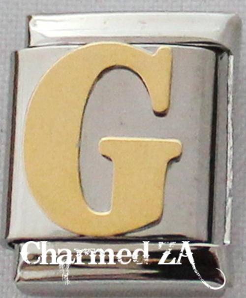 13mm Gold Plated Letter G (Only fits 13mm Bracelet)