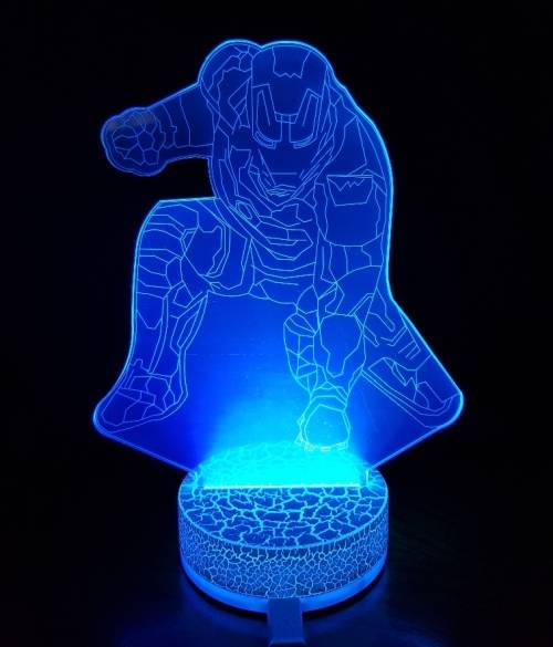 Iron Man 3D Art Nightlight (Home Décor Lamp) - USB powered