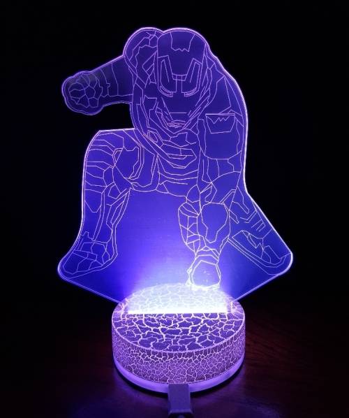 Iron Man 3D Art Nightlight (Home Décor Lamp) - USB powered