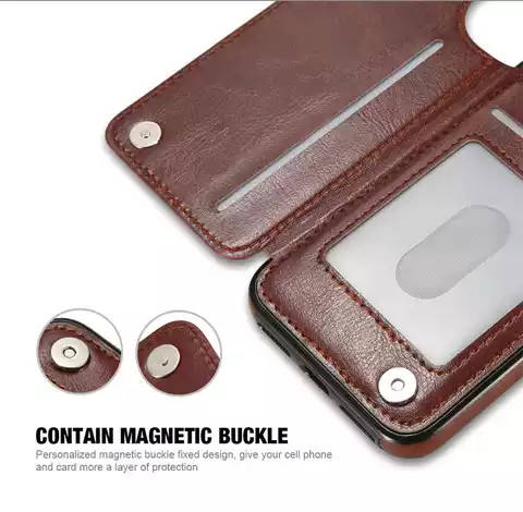 Multi Card Leather Wallet Phone Case